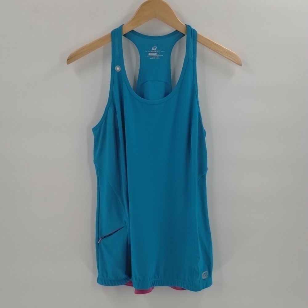 Roadrunner turquoise athletic racerback tank size large pink undertone